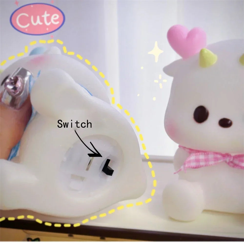Animated Animal Night Light with Soft Glow, Ideal Christmas Gift, Beaulct