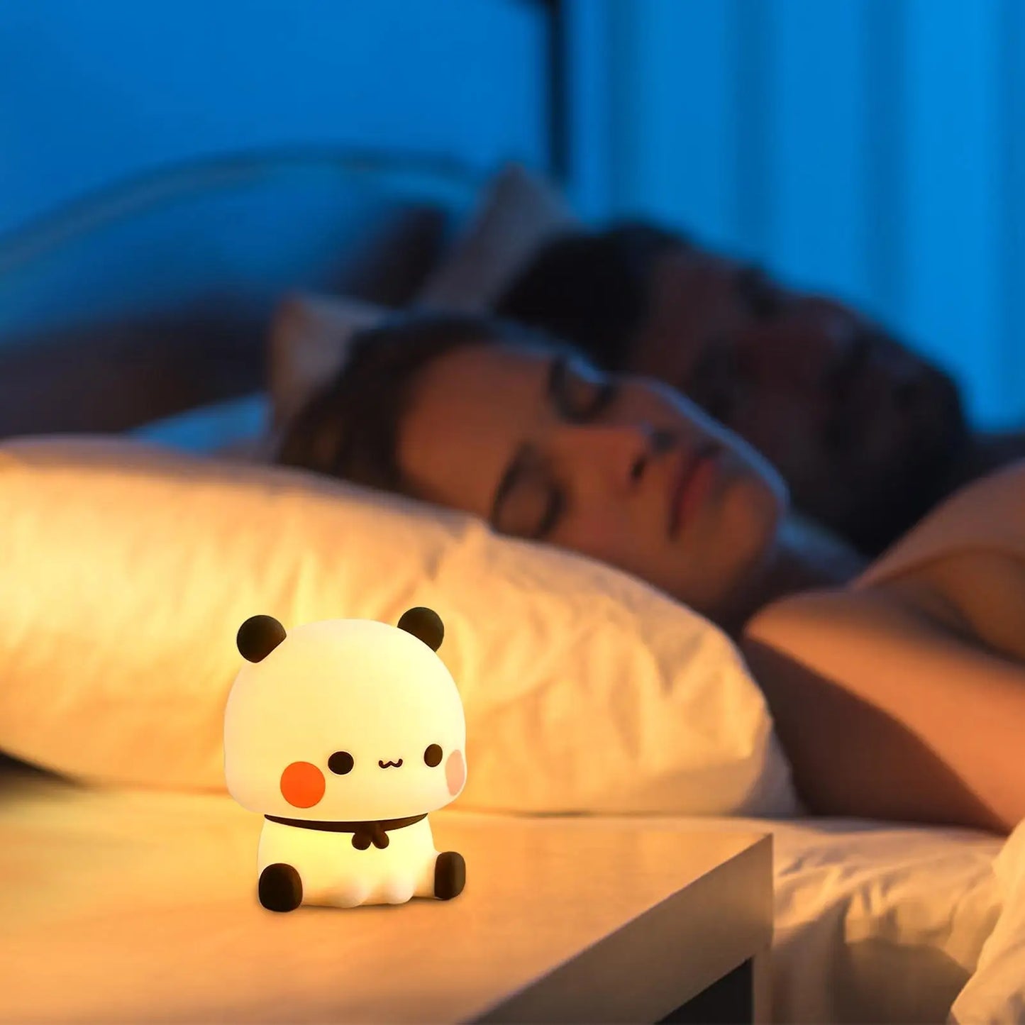 Cute Night Light LED Novelty Animal Night Lamp Silicone Rechargeable Decorative Nightlight For Living Room Decoration