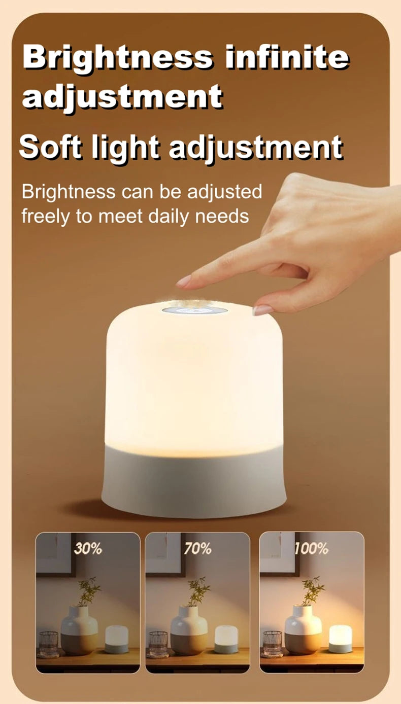 LED Night Light Dimmable Rechargeable/Plug-in Desktop Bedroom Bedside Lighting Decorative Touchscreen Reading RGB Desk Lamp