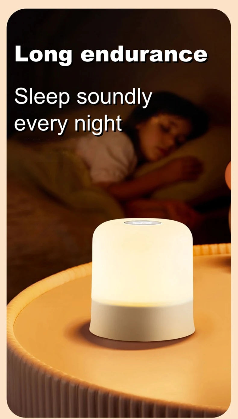 LED Night Light Dimmable Rechargeable/Plug-in Desktop Bedroom Bedside Lighting Decorative Touchscreen Reading RGB Desk Lamp