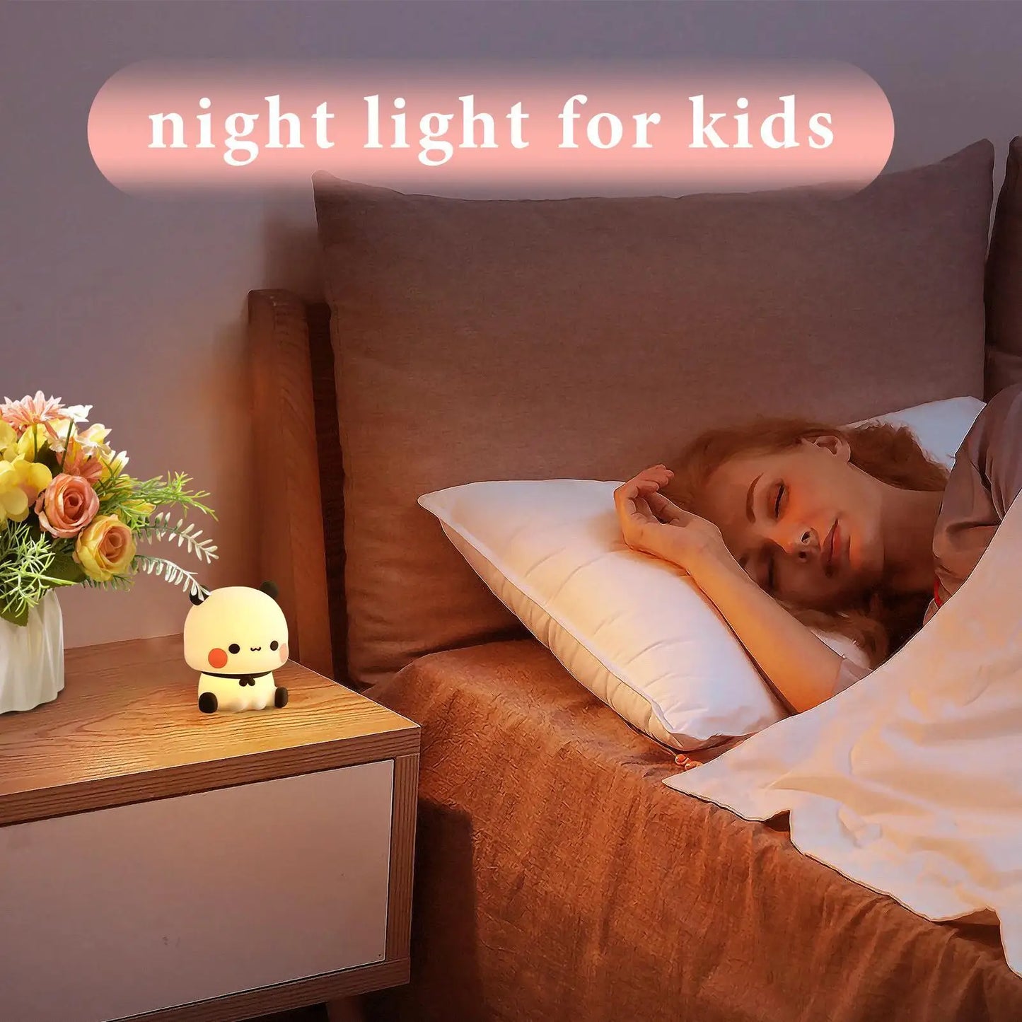 Cute Night Light LED Novelty Animal Night Lamp Silicone Rechargeable Decorative Nightlight For Living Room Decoration